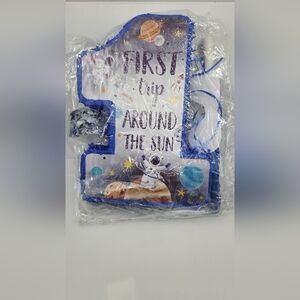 1st Birthday Piñata ONE "First Trip Around The Sun" Space -Confetti, Mask, Stick